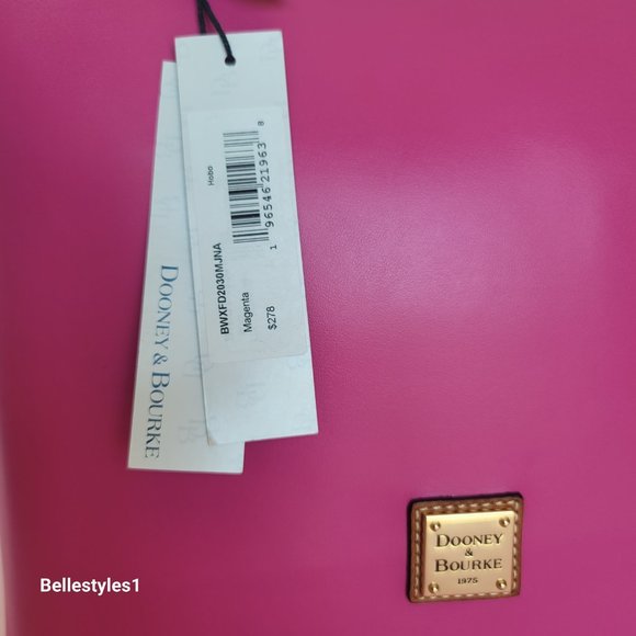 DOONEY & BOURKE Wexford Smooth Leather Hobo Shoulder Bag-Magenta color 🎈$169. - Picture 16 of 16